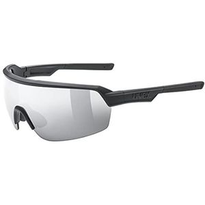 uvex sportstyle 227 - sportbril voor dames en heren - gespiegeld - condensvrij - black matt/silver - one size