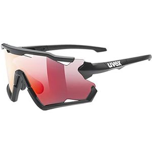 uvex Sportstyle 228 Sportbril voor volwassenen, uniseks, zwart mat/rood, één maat