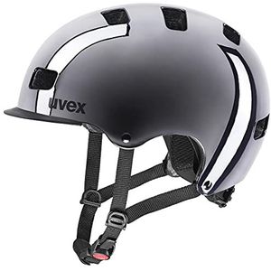 uvex Hlmt 5 Bike Pro Chroom, robuuste stadshelm voor mannen en vrouwen, individuele maatinstelling, geoptimaliseerde ventilatie, gunmetal chroom, 55-58 cm