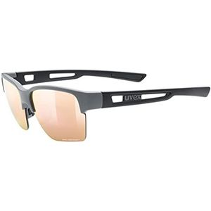 uvex sportstyle 805 CV - outdoorbril voor dames en heren - contrastverhogend - gespiegeld - rhino black matt/champagner - one size