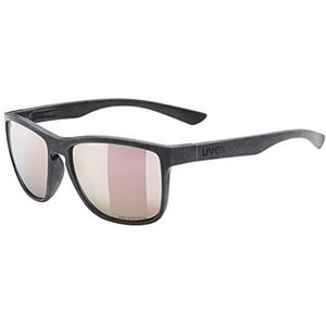 uvex LGL ocean 2 P - zonnebril voor dames en heren - gepolariseerd - gespiegeld - black matt/rose - one size