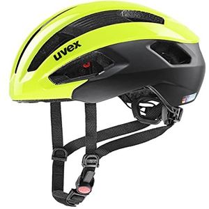 uvex Rise Cc - Veilige prestaties helm voor dames en heren - individuele maatverstelling - geoptimaliseerde ventilatie - neon geel-zwart - 52-56 cm