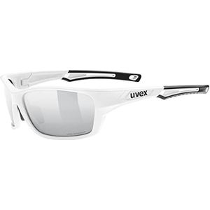 uvex Sportstyle 232 P Sportbril voor volwassenen, uniseks, matwit/zilver, eenheidsmaat