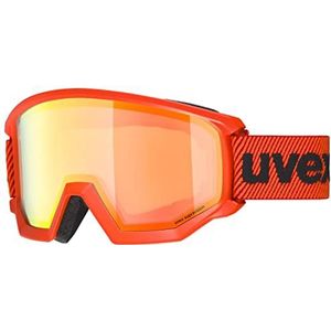 uvex Uniseks – volwassenen, atletic FM skibril, Fierce, rood oranje, Eén maat