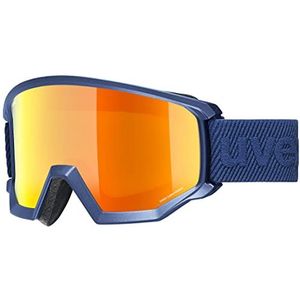 uvex Unisex - volwassenen atletic CV skibril met contrasterende versterking, marineblauw oranje groen, Eén maat