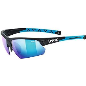 uvex sportstyle 224 Set - sportbril voor dames en heren - incl. verwisselbare brilglazen - incl. verwisselbare brilglazen in filtercategorieën 0, 1 en 3 - black blue/blue - one size