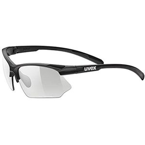uvex sportstyle 802 V - sportbril voor dames en heren - meekleurend - condensvrij - black matt/smoke - one size