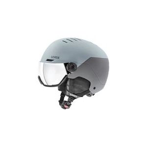 uvex wanted visor - skihelm voor dames en heren - met vizier - individueel passysteem - glacier - rhino matt - 58-62 cm
