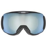 uvex downhill 2100 CV planet skibril voor dames en heren, contrastversterking, anti-condens, zwart/wit/groen, eenheidsmaat