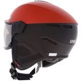 uvex instinct visor - skihelm voor dames en heren - met vizier - individueel passysteem - fierce red - black matt - 53-55 cm
