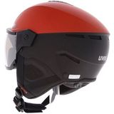 uvex instinct visor - skihelm voor dames en heren - met vizier - individueel passysteem - fierce red - black matt - 56-58 cm