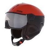 uvex Instinct Visor skihelm voor dames en heren met vizier, individuele pasvorm, trotsrood, matzwart, 56-58 cm