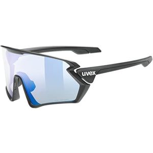 uvex sportstyle 231 V - sportbril voor dames en heren - meekleurend - drukvrij draagcomfort & perfecte pasvorm - black matt/blue - one size