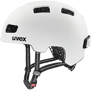 uvex city 4 - lichte stadshelm voor dames en heren - incl. led-licht - individueel passysteem - white skyfall matt - 58-61 cm