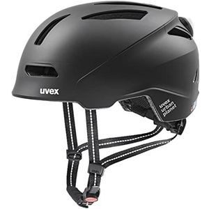 uvex urban planet LED - robuuste fietshelm voor dames en heren - incl. led-licht - individueel passysteem - black matt - 58-61 cm