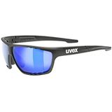 uvex sportstyle 706 - sportbril voor dames en heren - gespiegeld - condensvrij gezichtsveld - black matt/blue - one size