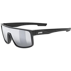 uvex LGL 51 - zonnebril voor dames en heren - gespiegeld - filtercategorie 3 - black matt/silver - one size