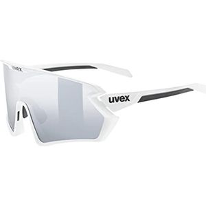 Uvex Unisex volwassenen sportbril sportbril 231 2.0 met wisselglas, wit/zwart mat zilver, één maat