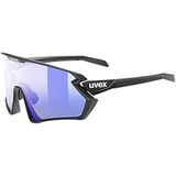 uvex sportstyle 231 2.0 V - sportbril voor dames en heren - meekleurend - condensvrij - black matt/liteblue - one size