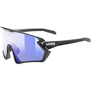 uvex sportstyle 231 2.0 V - sportbril voor dames en heren - meekleurend - condensvrij - black matt/liteblue - one size