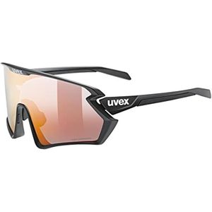 uvex sportstyle 231 2.0 P - sportbril voor dames en heren - gepolariseerd - condensvrij - black matt/red - one size