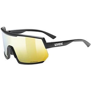 uvex sportstyle 235 P - sportbril voor dames en heren - gepolariseerd - condensvrij - black matt/red - one size