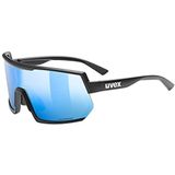 uvex sportstyle 235 P - sportbril voor dames en heren - gepolariseerd - condensvrij - black matt/blue - one size