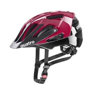 uvex quatro - veilige MTB-helm voor dames en heren - individueel passysteem - verstelbare afscherming - ruby red-black - 56-61 cm