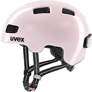 uvex hlmt 4 reflexx - lichte fietshelm voor kinderen - individueel passysteem - incl. led-licht - powder - 55-58 cm