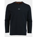 BOSS - Regular-Fit T-shirt - Lange Mouwen - Stretchkatoen - Zwart