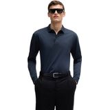 BOSS - Pado Poloshirt - Donkerblauw - Katoen - Lange Mouwen