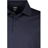BOSS - Pado Poloshirt - Donkerblauw - Katoen - Lange Mouwen
