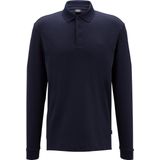 BOSS - Pado Poloshirt - Donkerblauw - Katoen - Lange Mouwen