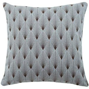 Kissenbezug grau braun | gewebt gemustert geometrisch (1 Stück) | 45x45 cm dekorativer Kissenbezug | Wohnzimmer Schlafzimmer Deko