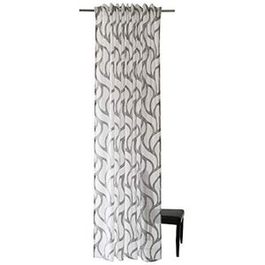 Homing Gordijn halftransparant met verborgen lussen wit grijs (1 stuk) 245x140 cm in HxB 5433-28