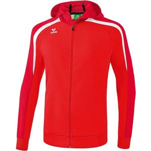 Erima Liga 2.0 Trainingsjack Met Capuchon Kinderen - Rood / Donkerrood / Wit | Maat: 116