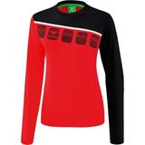 Erima - 5-C Longsleeve - Dames - Rood / Zwart / Wit - Polyester