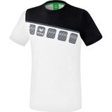 Erima Teamline 5-C T-Shirt Wit-Zwart-Donkergrijs