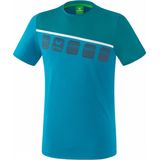 Erima Teamline 5-C T-Shirt Oriental Blue-Colonial Blue-Wit