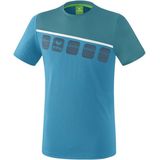 Erima Teamline 5-C T-Shirt Oriental Blue-Colonial Blue-Wit