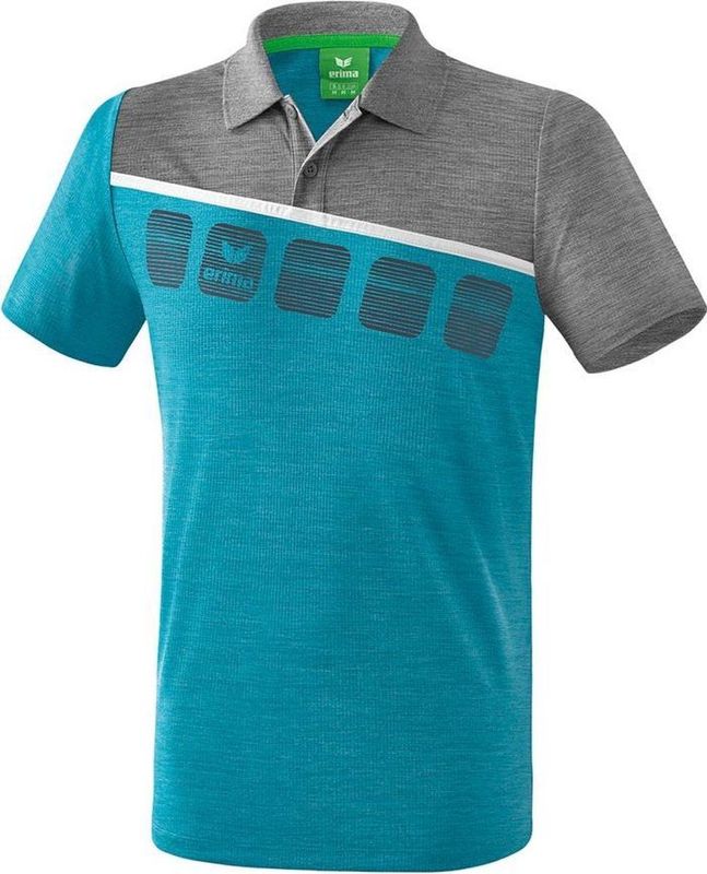 Erima - 5-C Poloshirt - T-shirt - Lichtblauw - Functioneel Materiaal