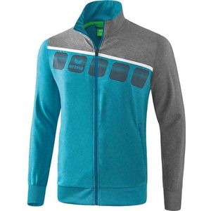 Erima - 5-C - Trainingsjas - Zwart - Polyester - Casual Jack met Capuchon