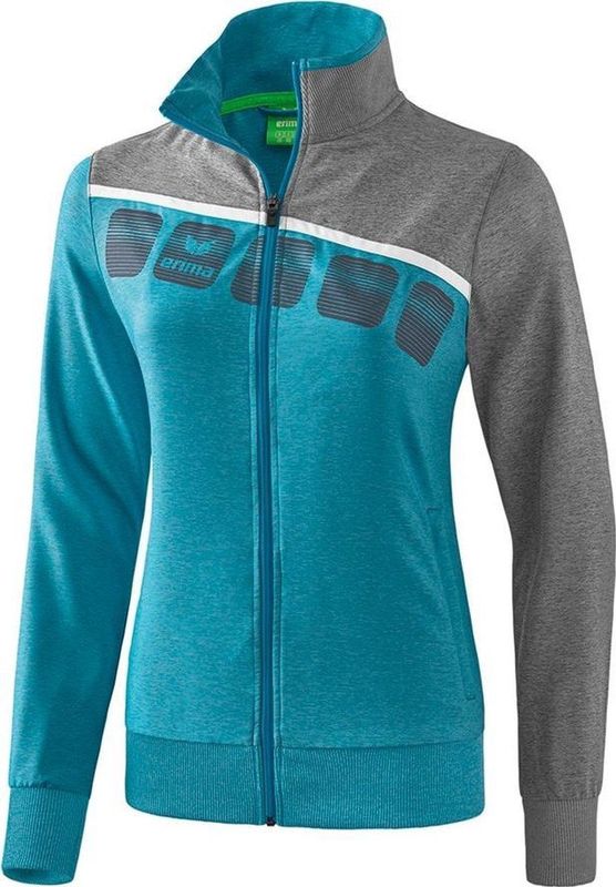 Erima - 5-C - Trainingsjas - Zwart - Katoen - Functioneel Materiaal