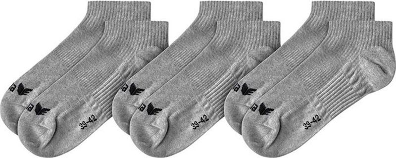 Erima - Sneakersokken - Grey Melange - 3 Paar - Voetrugcompressie