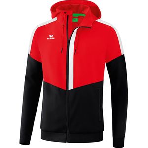 Erima Squad Tracktop herenjack met capuchon, Rood/Zwart/Wit