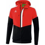 Erima - Squad Tracktop Jack - Rood-Zwart-Wit - Ademend Materiaal