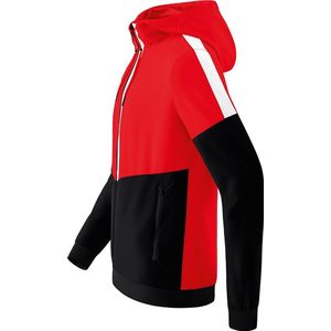 Erima - Squad Tracktop Jack - Rood-Zwart-Wit - Ademend Materiaal