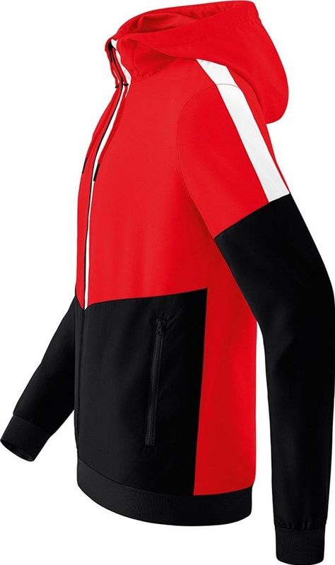 Erima - Squad Tracktop Jack - Rood-Zwart-Wit - Ademend Materiaal