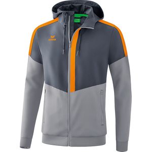 Erima - Squad Tracktop - Jack - Slate Grey / Monument Grey / New Orange - 100% Polyester