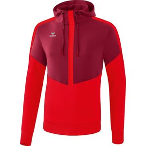 Erima - Squad Sweatshirt - Bordeaux-Rood - Katoenmix - Capuchon